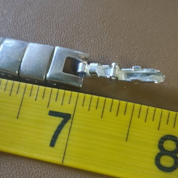 Vintage Napier Silver Tone Link Style Design Bracelet Classic MCM Stamped Frost - Picture 3 of 6